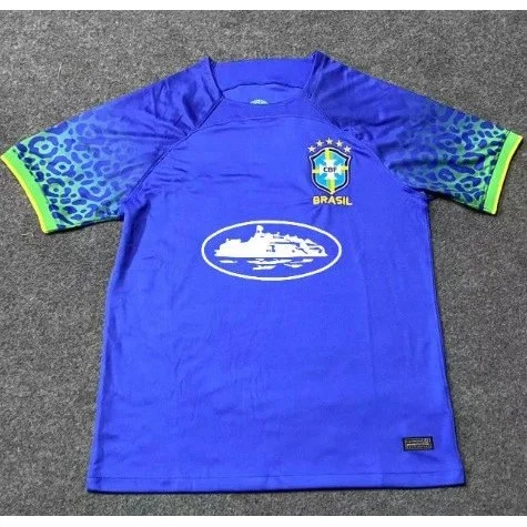Adidas Adidas Classic Football Brazil Jersey '恶魔岛7' T-Shirt Blue - 1