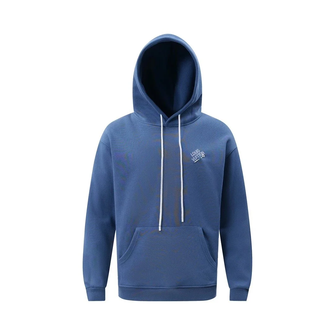 Louis Vuitton Louis Vuitton Embroidered Logo Blue Hoodie Blue