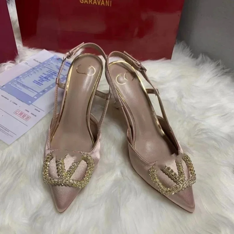 Salvatore Ferragamo Salvatore Ferragamo Gancini Pink Satin Heels Pink
