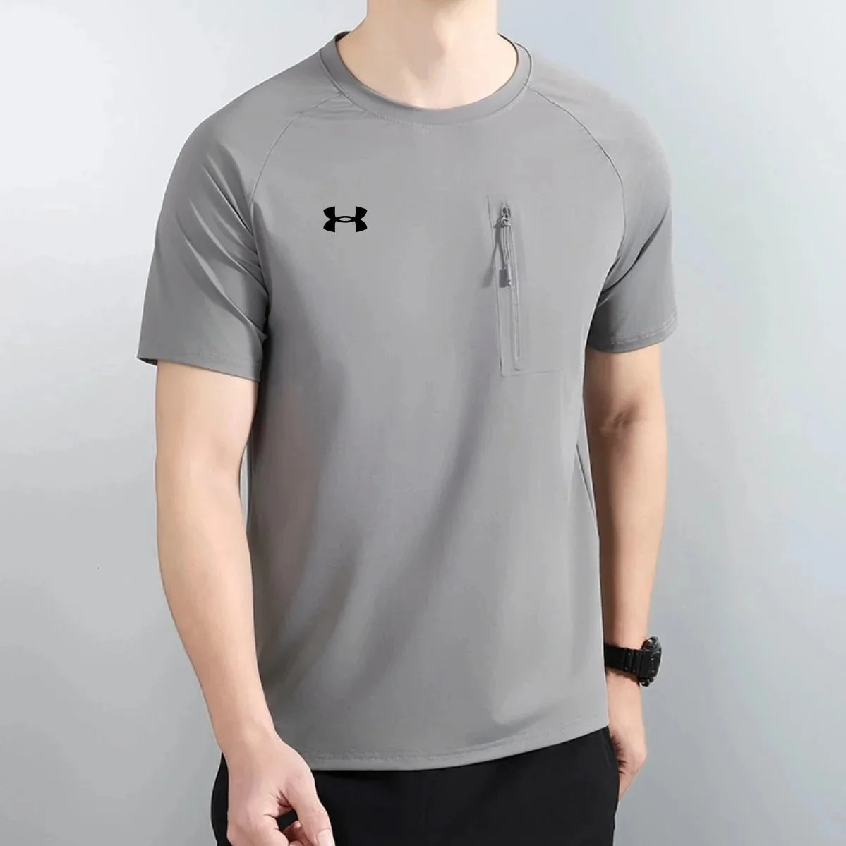Under Armour Under Armour Grey T-Shirt with Zip Pocket Grey - 1