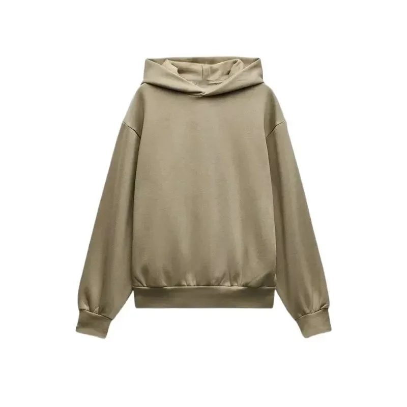 Other Unisex Olive Hooded Sweatshirt Brown - 1