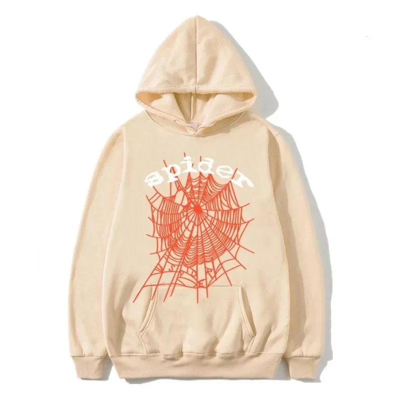 SP5DER SP5DER Spider Beige Red Web Hoodie Beige - 1
