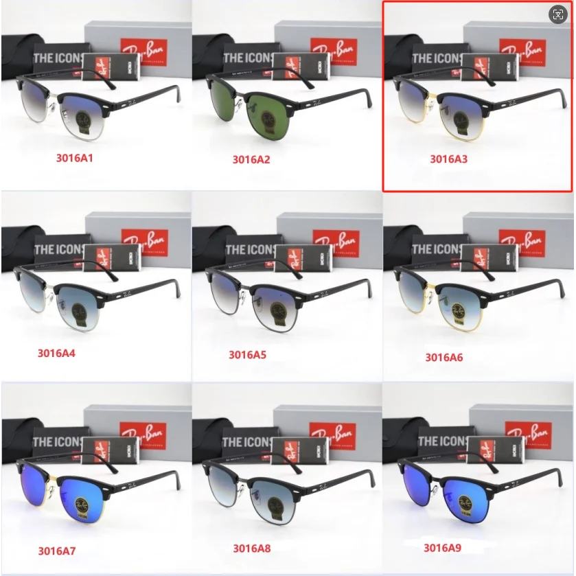 Ray-Ban Ray-Ban Clubmaster 3016A3 Black/Gold Sunglasses Multicolor