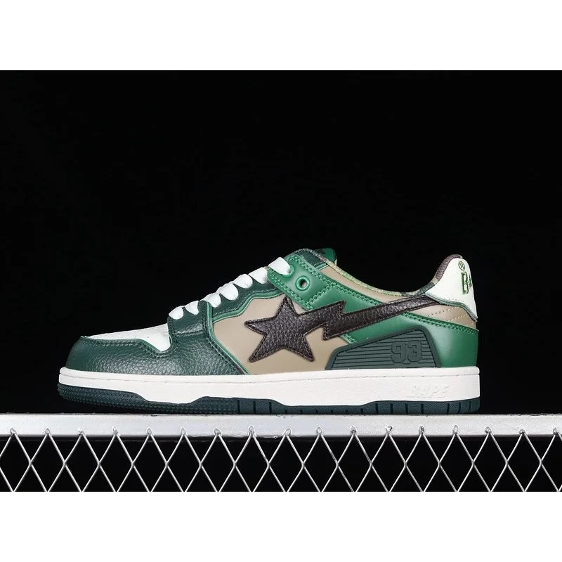 A Bathing Ape A Bathing Ape BAPE STA 93 Green & Beige Sneakers Green - 1