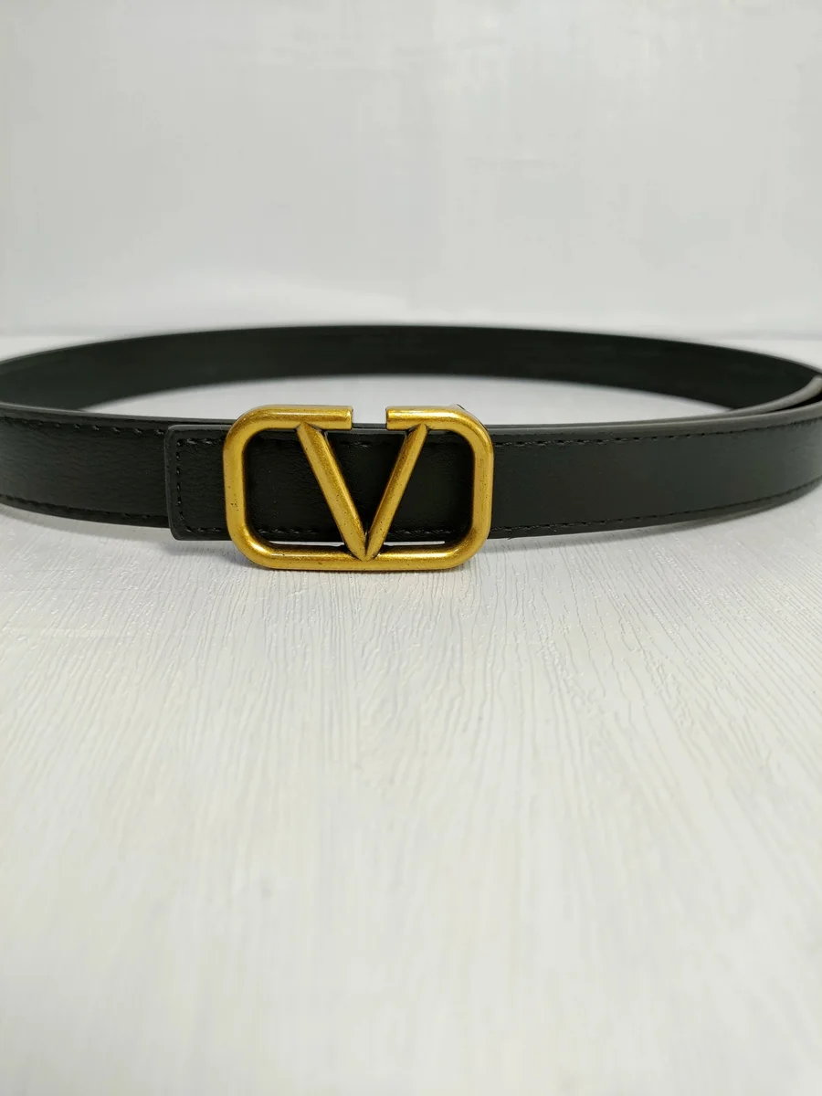 Valentino Valentino V Logo Belt Black/Gold Accessories Black - 1