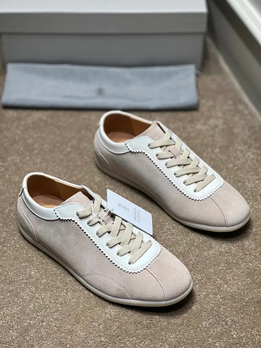 Daniel Cecchini Daniel Cecchini Beige Suede Lace-Up Sneakers Beige - 1