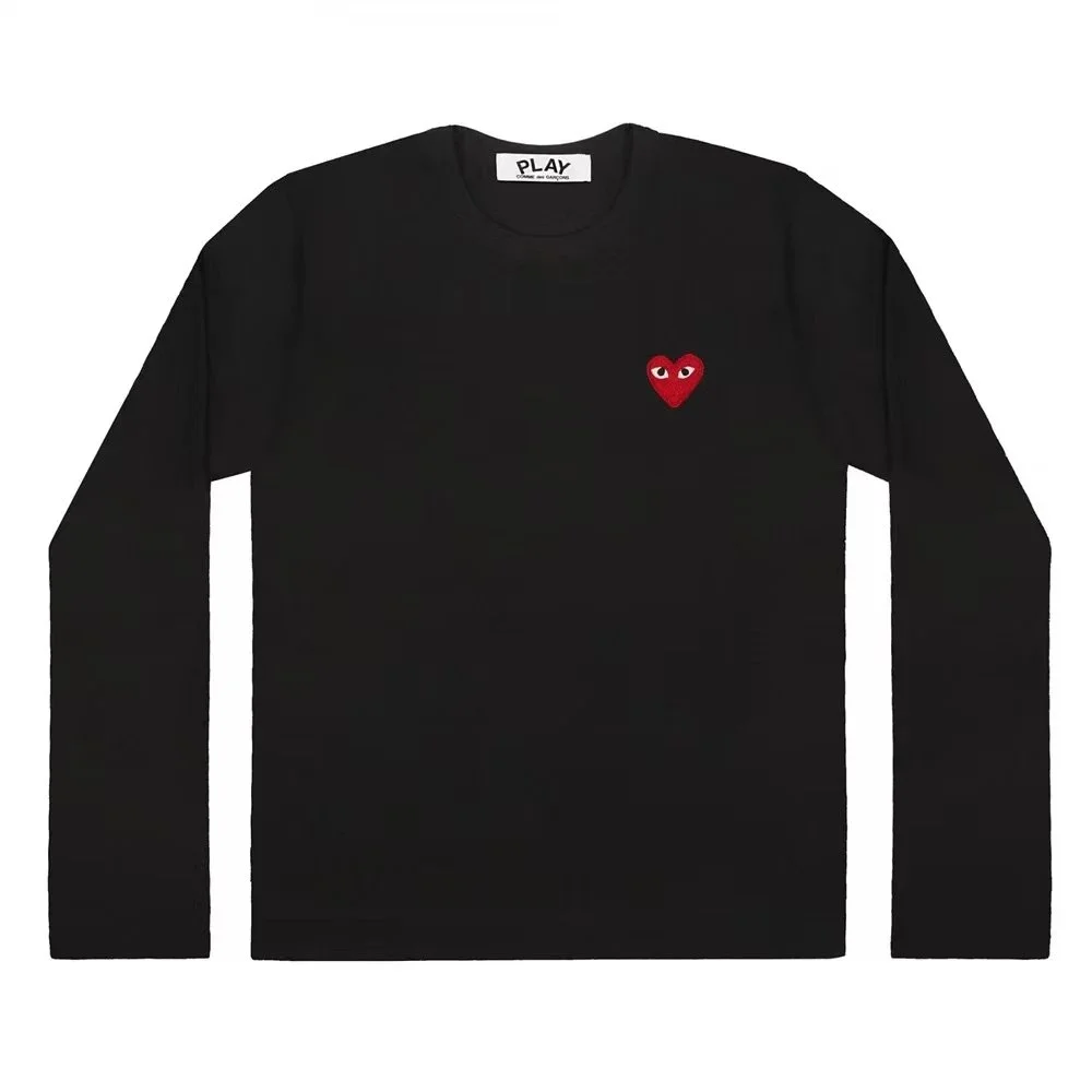 Comme des Garçons Comme des Garçons Play Heart Black Red Heart Long Sleeve T-Shirt Black