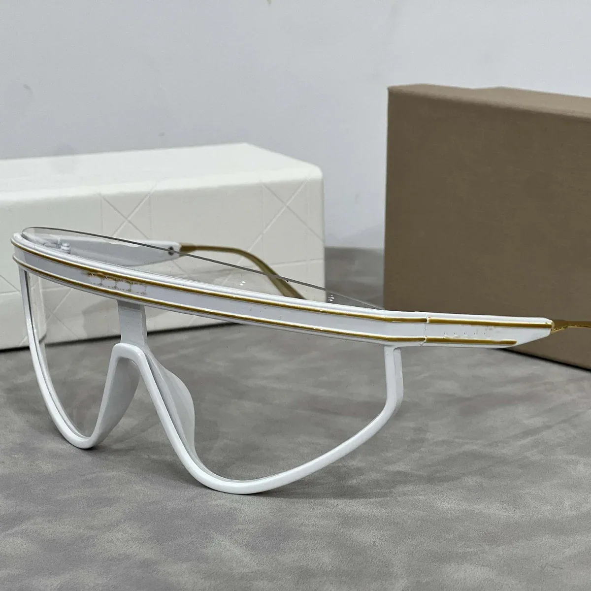 Other Unisex White & Gold Eyewear Sunglasses White - 1