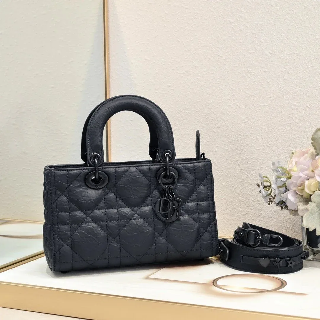Dior Dior Lady Dior Black Quilted Leather Handbag Black - 1