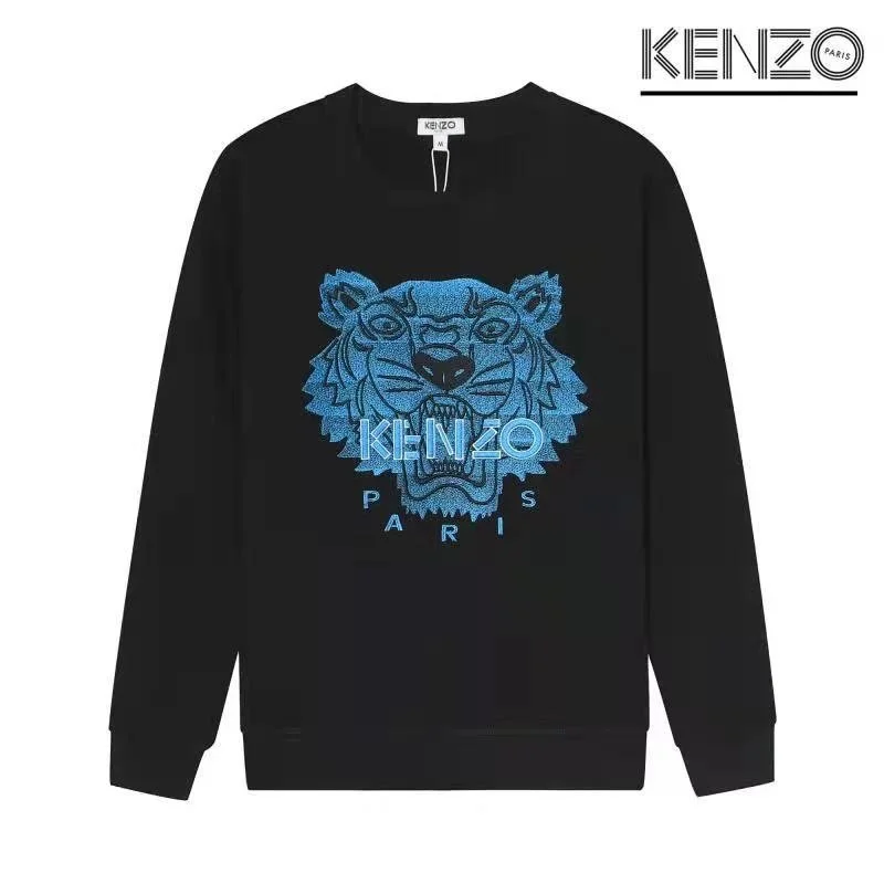 Kenzo Kenzo Tiger Black/Blue Embroidered Sweatshirt Black