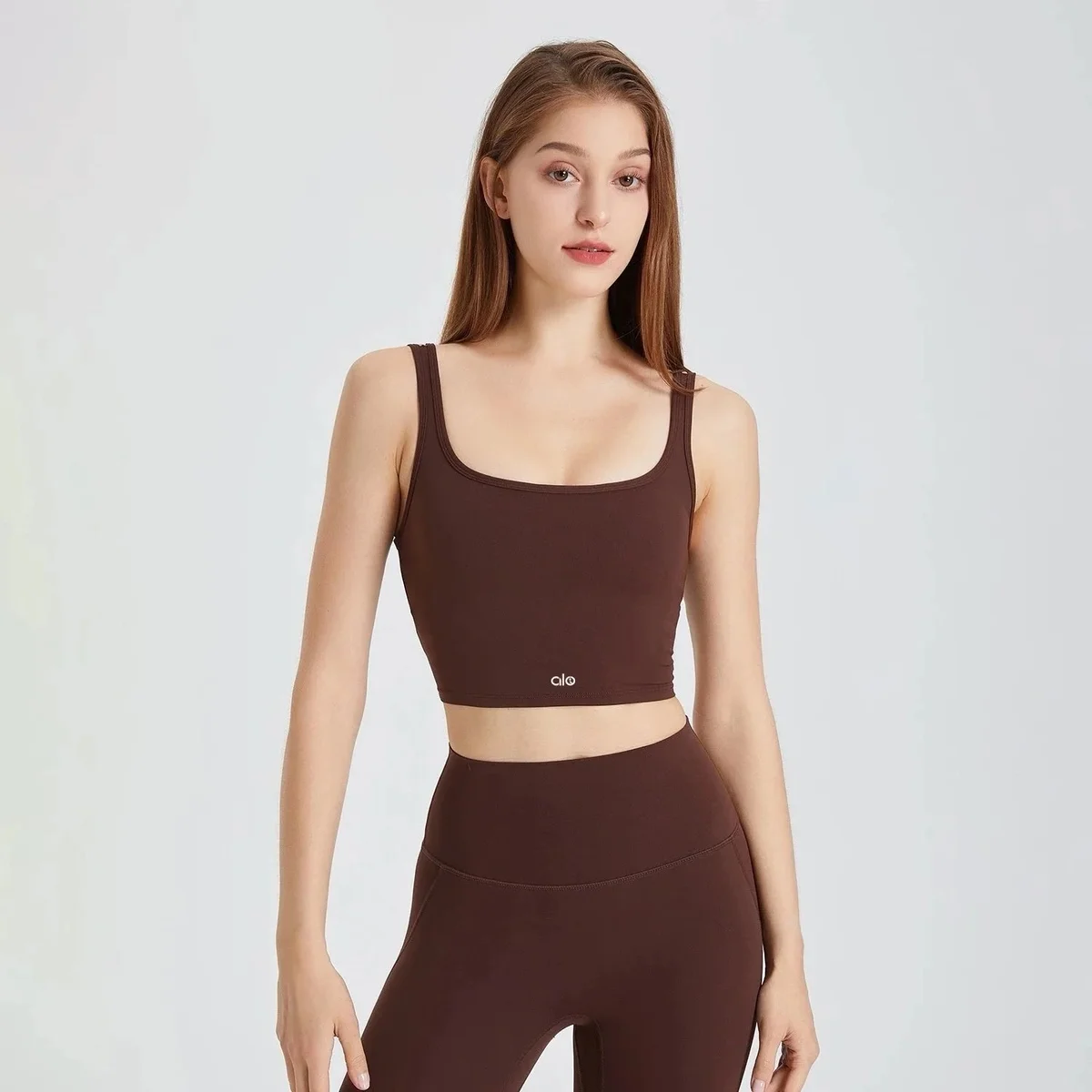Alo Yoga Alo Boardwalk Crop Top Chestnut Brown Underwear & Swim Brown - 1