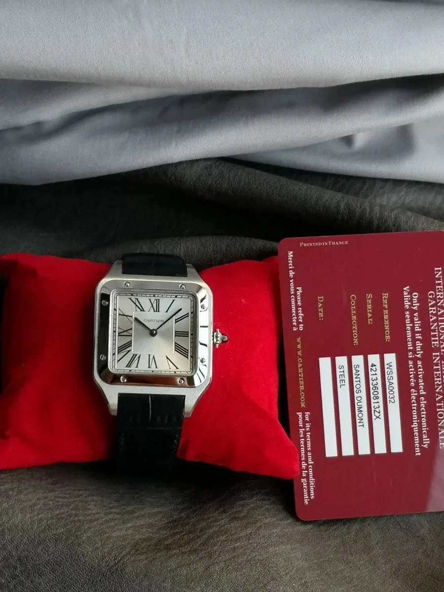 Cartier Cartier Santos Dumont Silver/Black Watch Silver