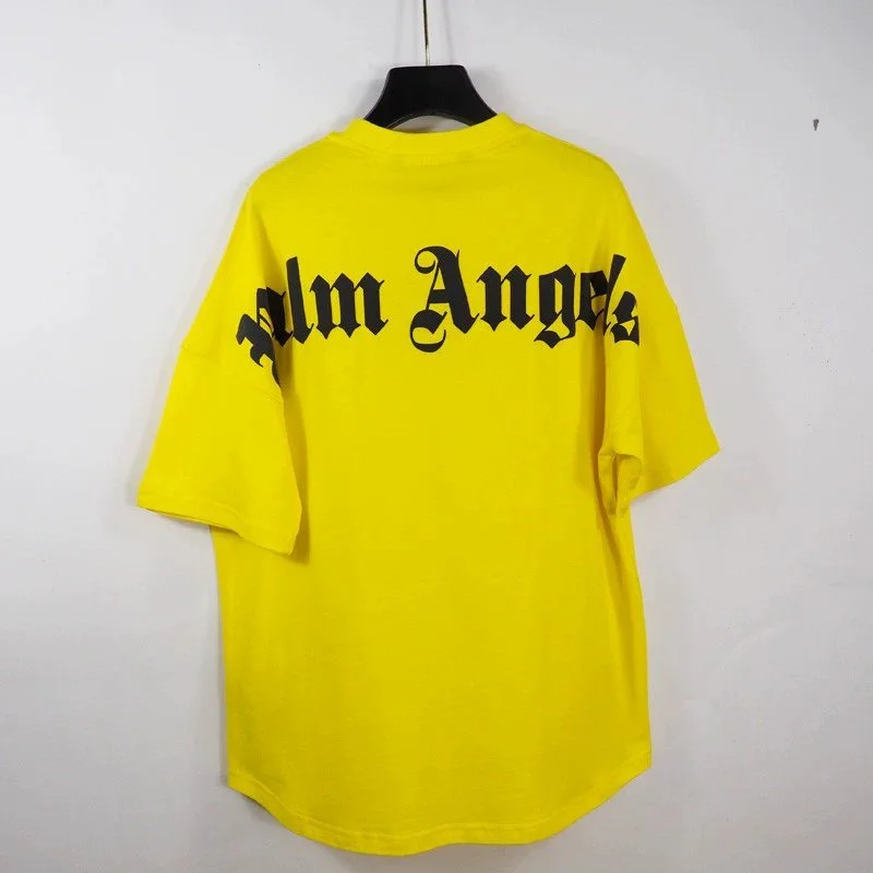 Palm Angels Palm Angels Yellow 'Palm Angels' Logo T-Shirt Yellow - 1