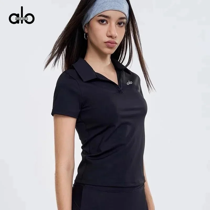 Kendall + Kylie Kendall + Kylie Polo Shirt Advanced Black Tops Black - 1