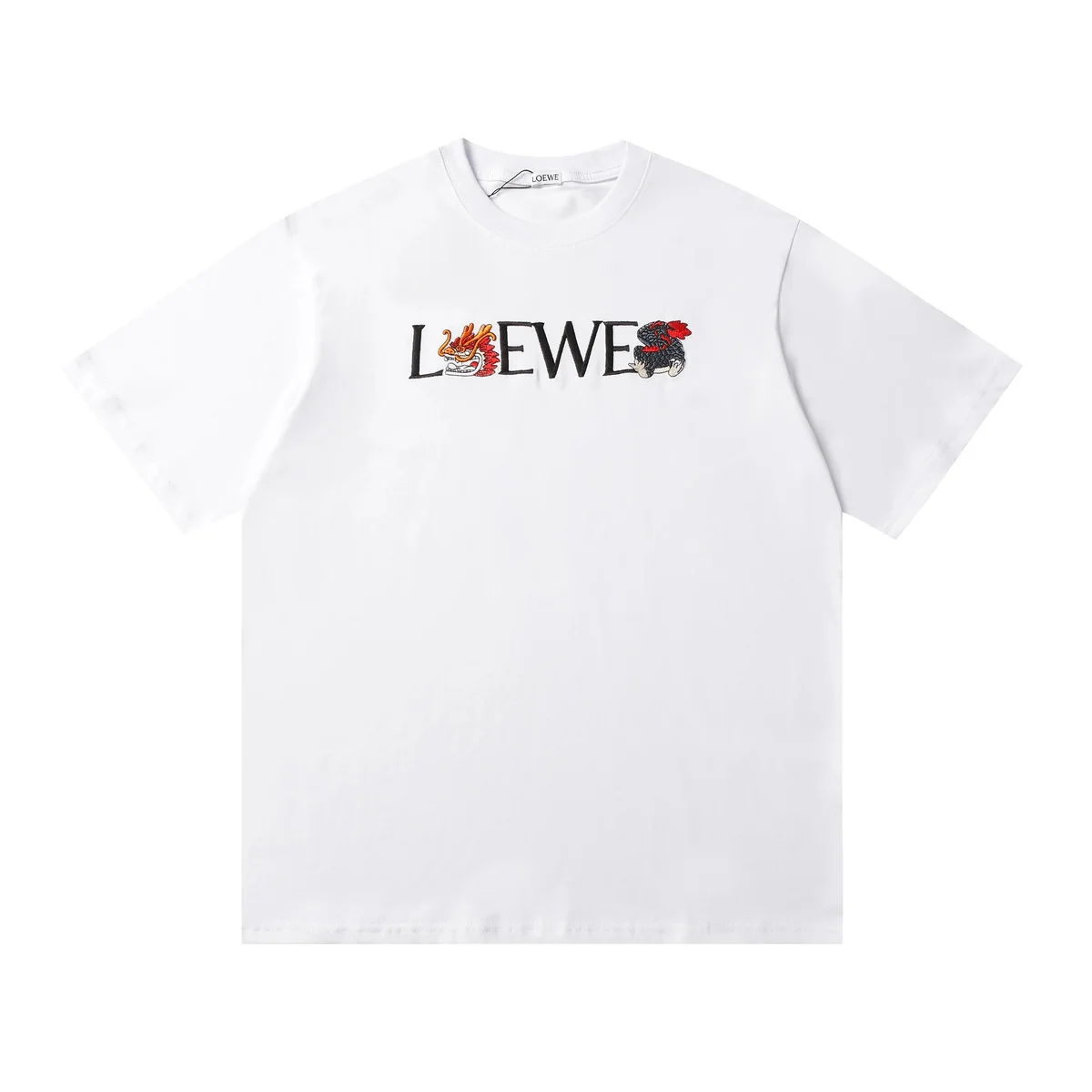 Loewe Loewe Dragon Embroidery T-Shirt White White - 1