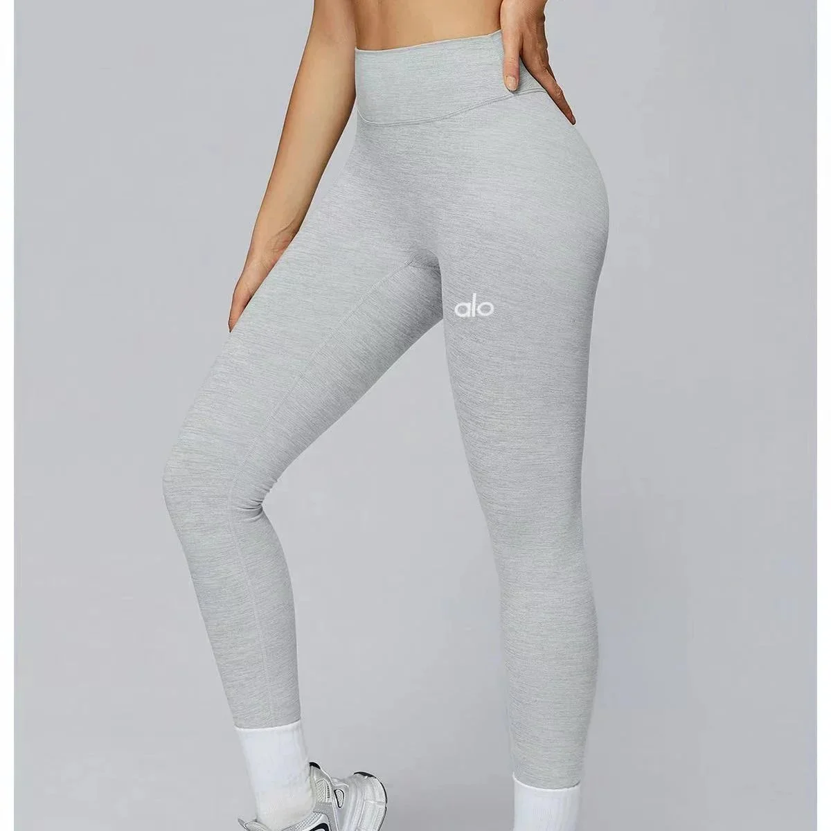 Alo Yoga Alo Yoga Leggings Flower Grey Bottoms Grey - 1