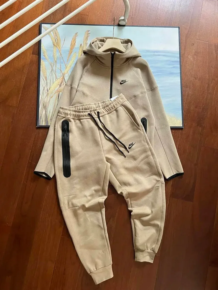 Nike Nike Tech Fleece Beige Hoodie & Pants Set Beige - 1