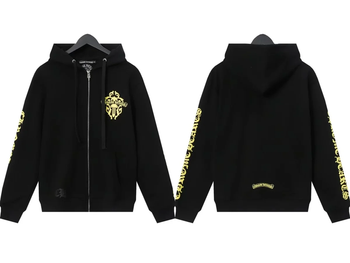 Chrome Hearts Chrome Hearts CH Cross Black/Gold Zip-Up Hoodie Black