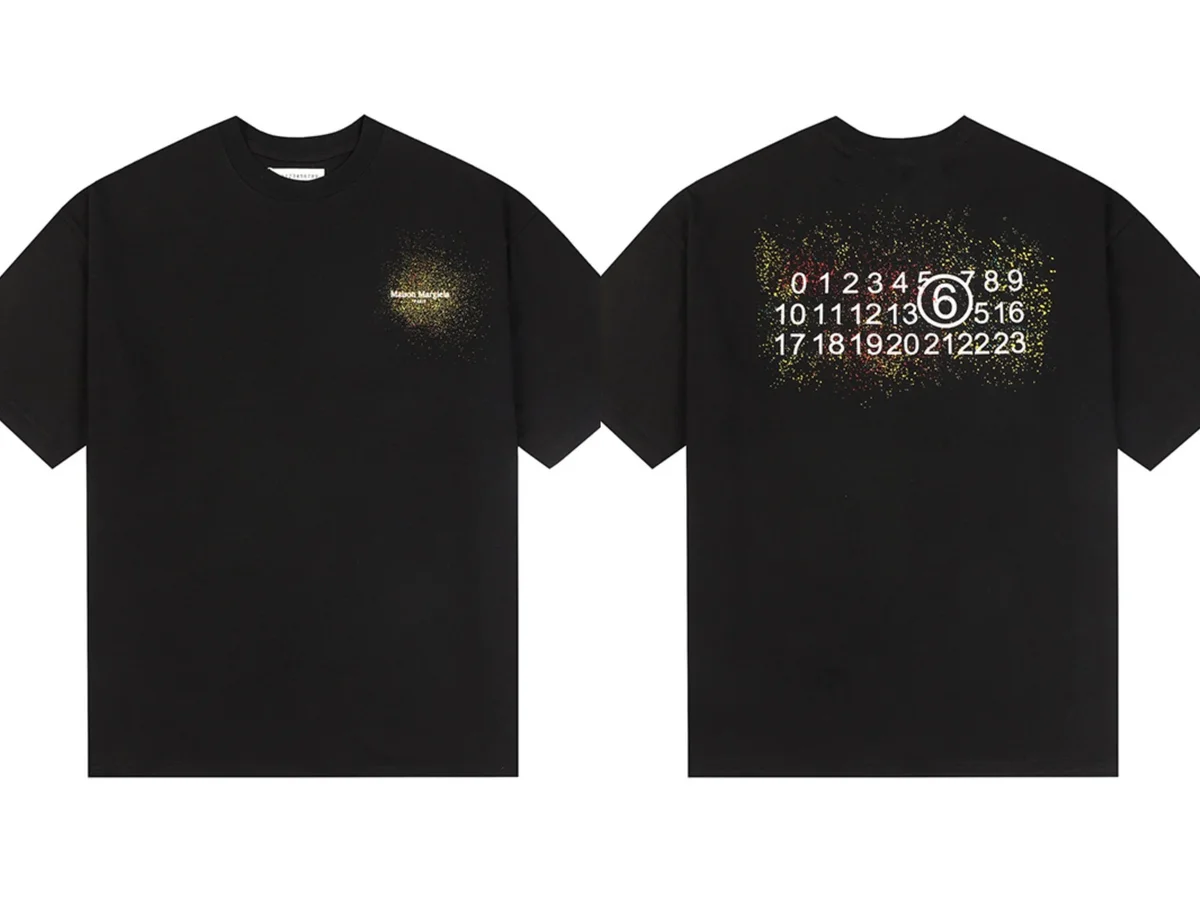Maison Margiela Maison Margiela Black Number Print T-Shirt Black - 1