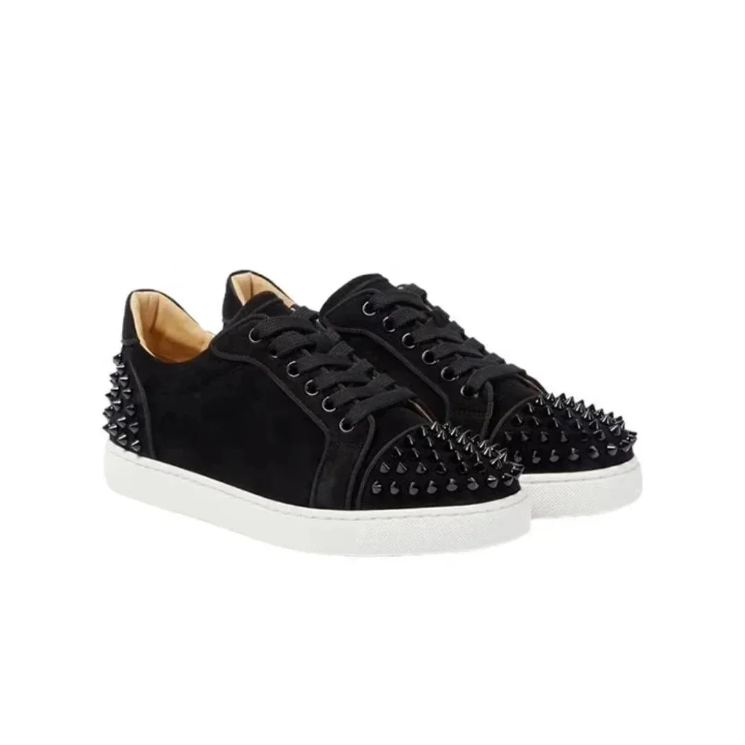 Christian Louboutin Christian Louboutin Louis Black Spiked Sneakers Black - 1
