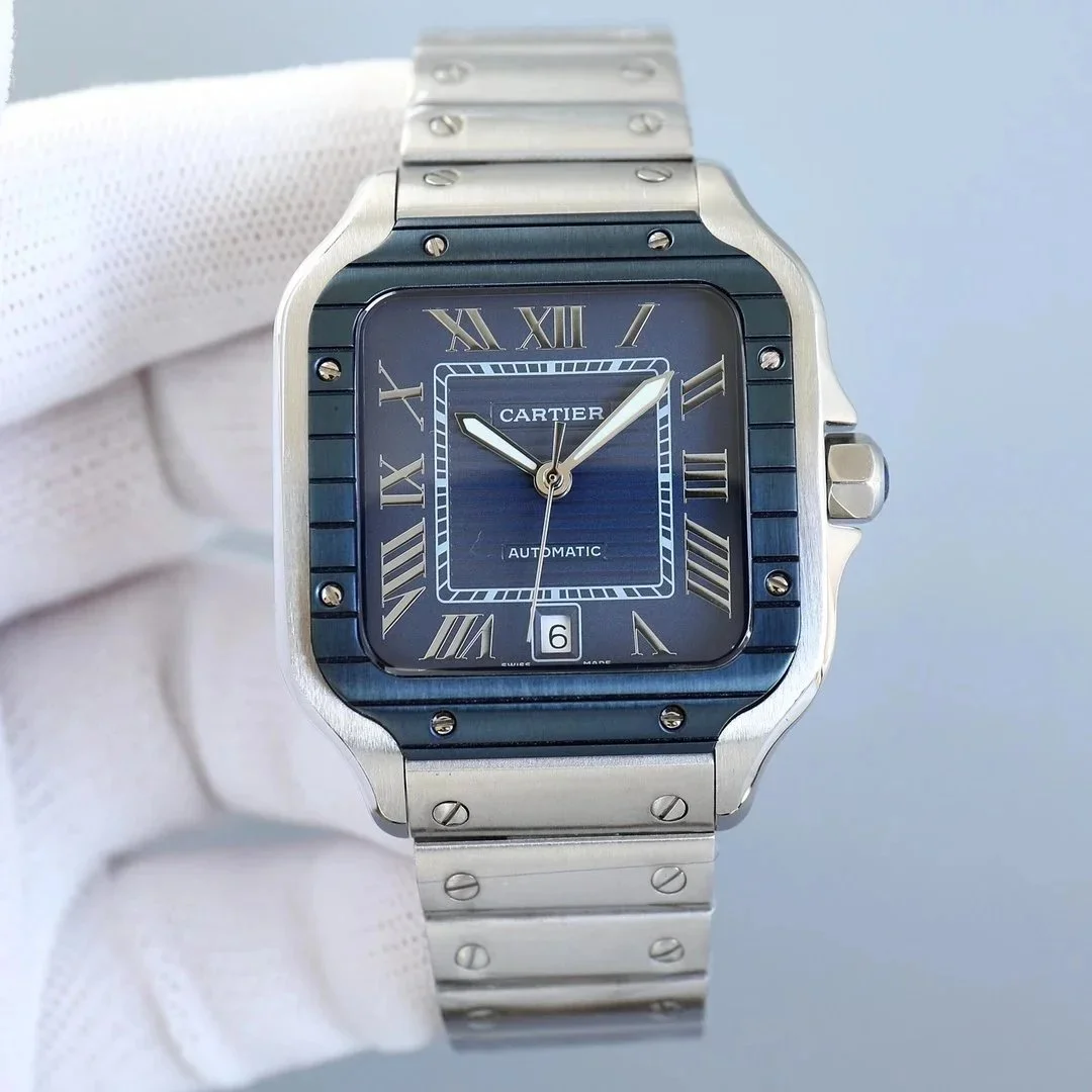 Cartier Cartier Santos Blue Dial Automatic Watch Blue
