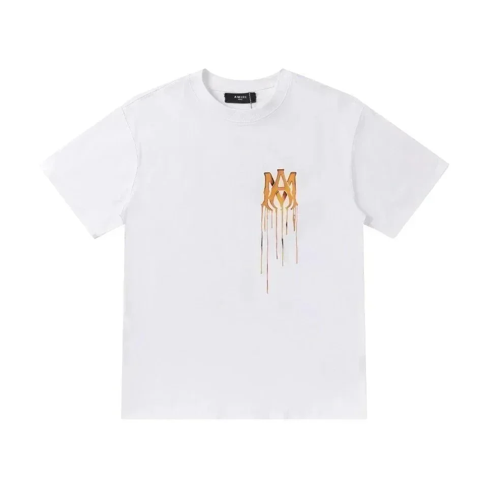 Amiri Amiri AMRI White Drip Logo T-Shirt White - 1