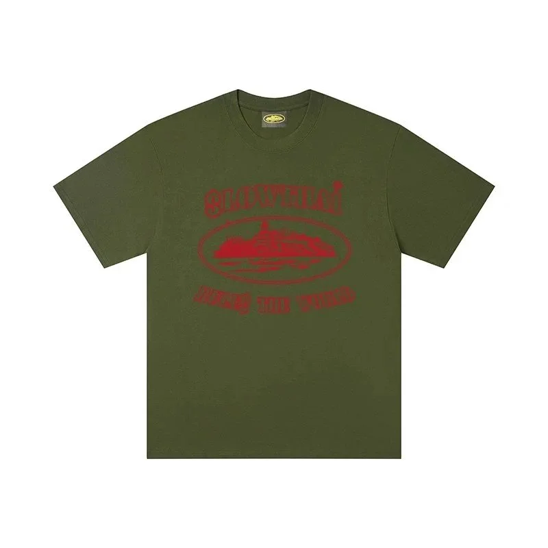 Other Olive Green 'Southern' T-Shirt with Red Graphic Green - 1