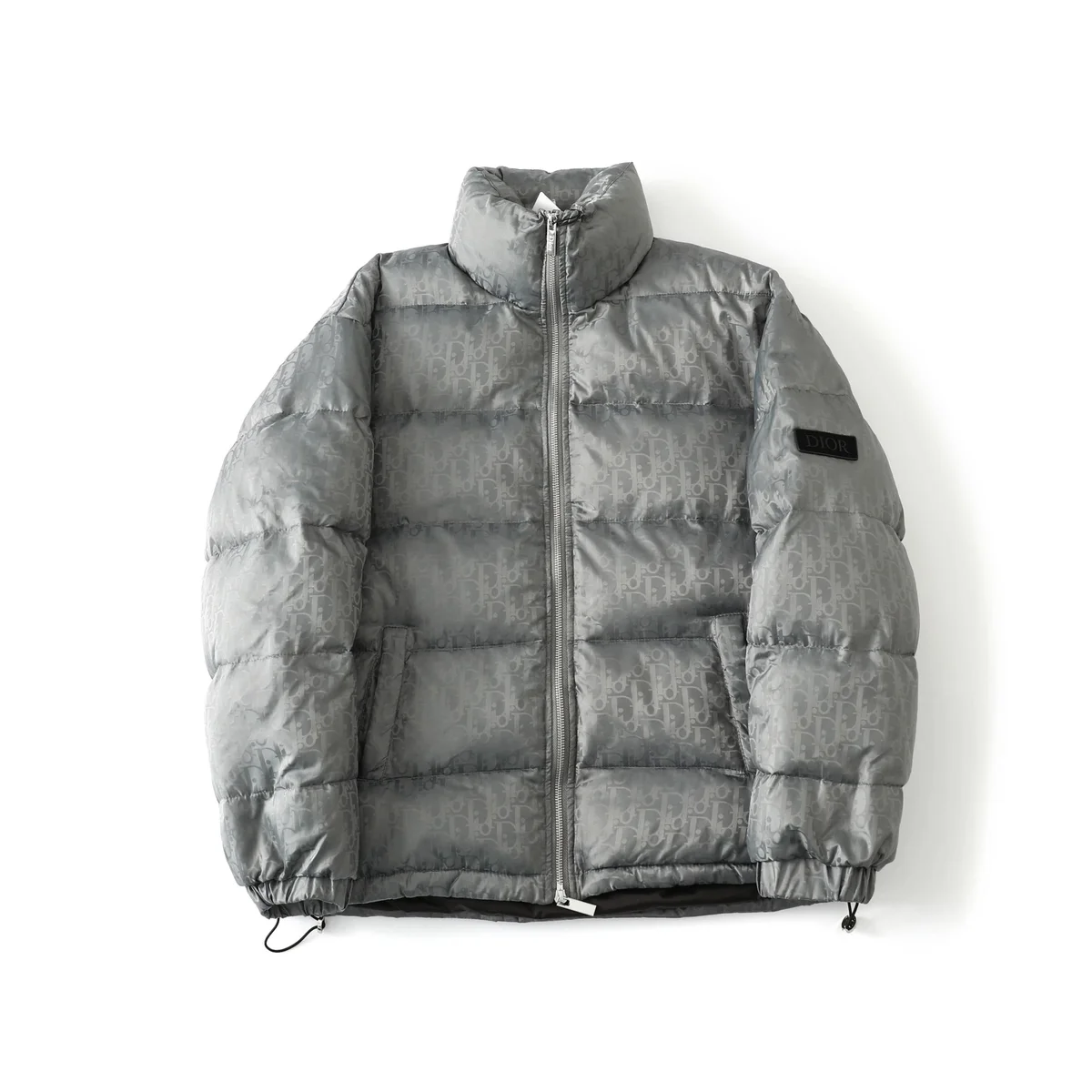 Dior Dior Oblique Monogram Grey Puffer Jacket Grey