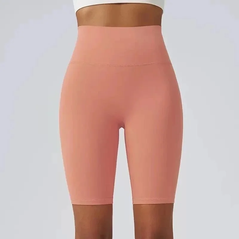 Other Coral Red High-Waisted Biker Shorts Pink - 1