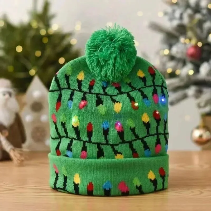 Other Green LED Holiday Lights Beanie Green - 1