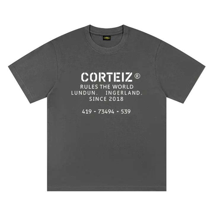 Corteiz Corteiz Rules the World T-Shirt Dark Grey Grey - 1