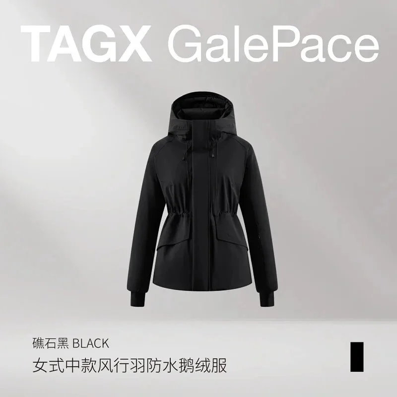 Other TAGX GalePace Black Women's Mid-Length Windproof Waterproof Puffer Coat Black - 1