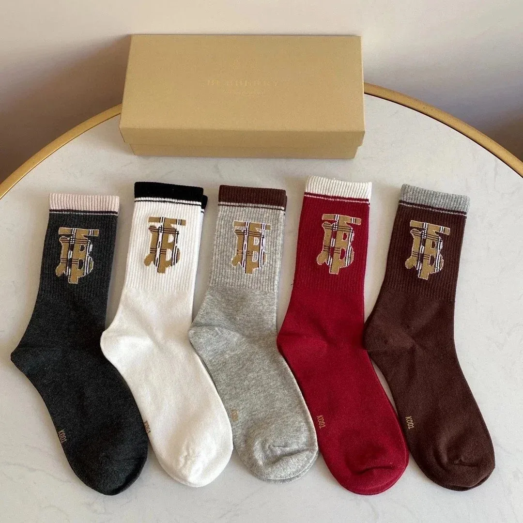 Burberry Burberry TB Logo Crew Socks in Multiple Colors Black - 1