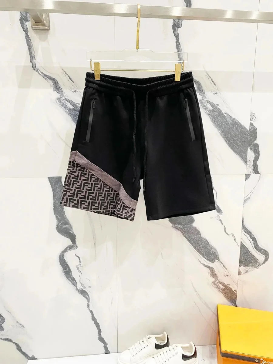 Fendi Fendi FF Monogram Panel Shorts Black Black