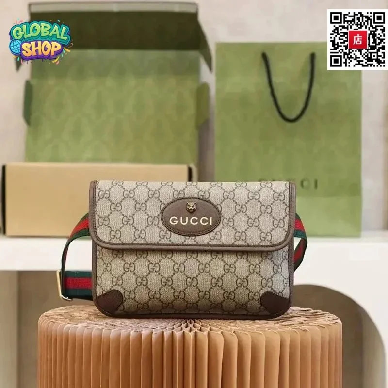 Gucci Gucci GG Supreme Web Stripe Belt Bag Beige Beige - 1