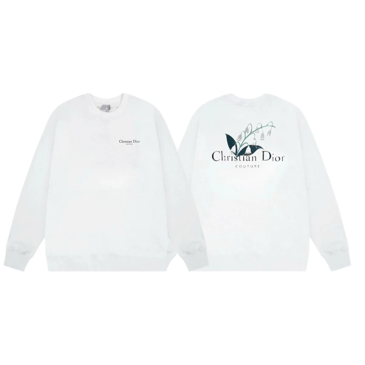 Dior Christian Dior White Lily of the Valley Crewneck Sweatshirt White - 1