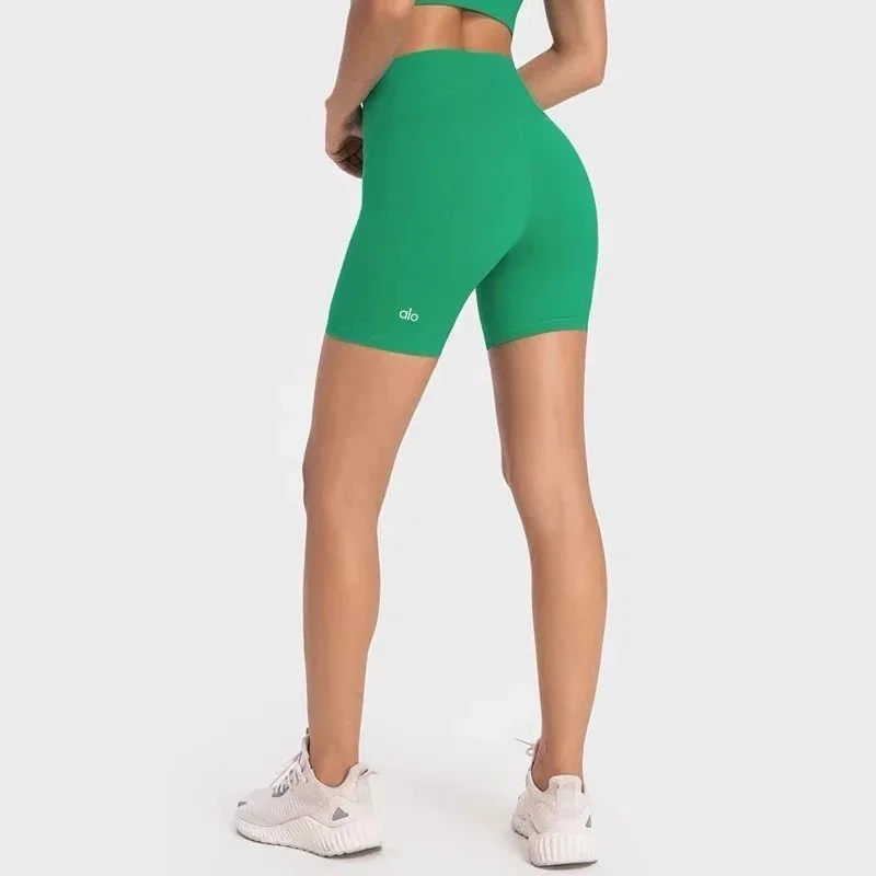 Alo Yoga Alo Biker Shorts Green Yoga Bottoms Green - 1