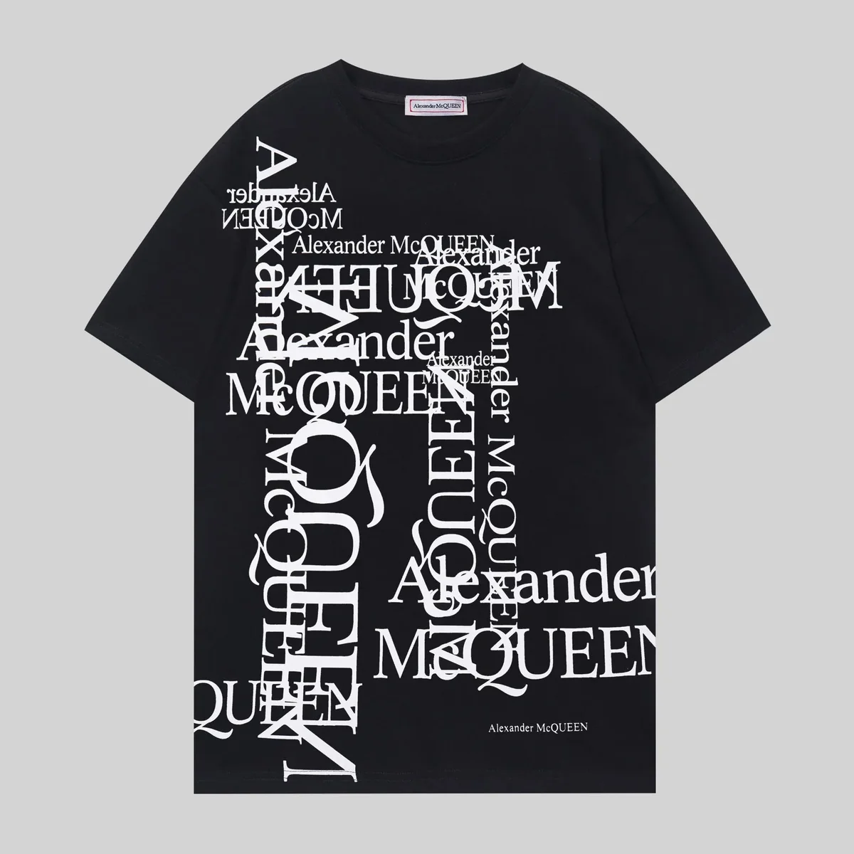 Alexander McQueen Alexander McQueen Typography Print Black T-Shirt Black - 1