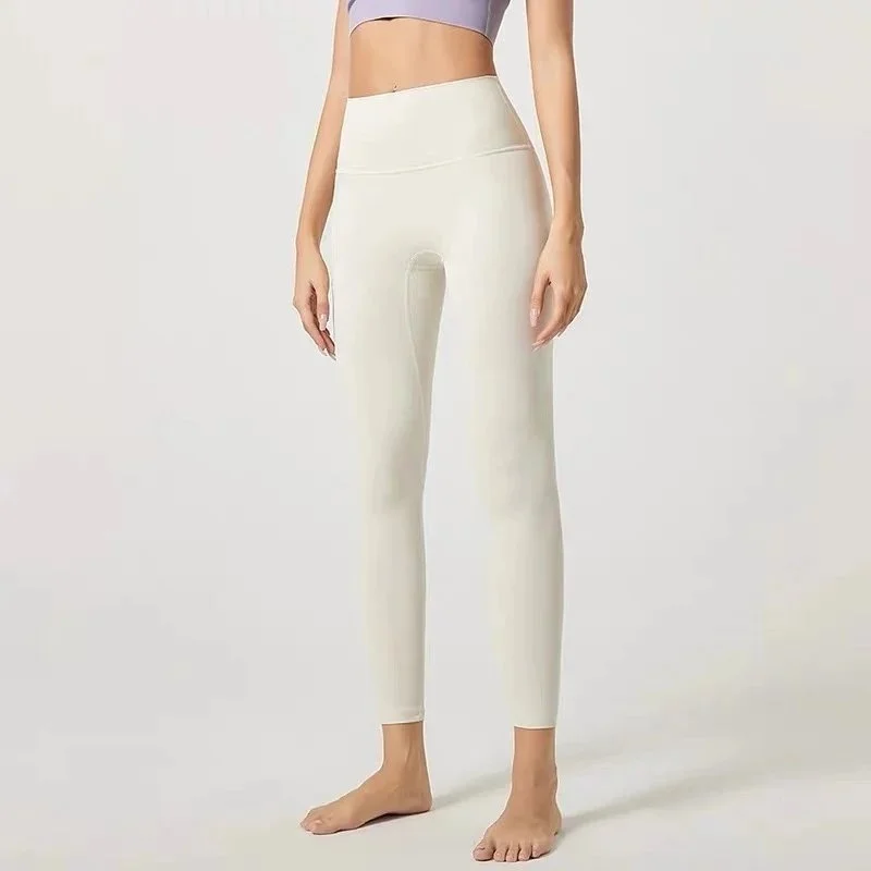 Other Elegant Ivory White Leggings for Women Cream - 1