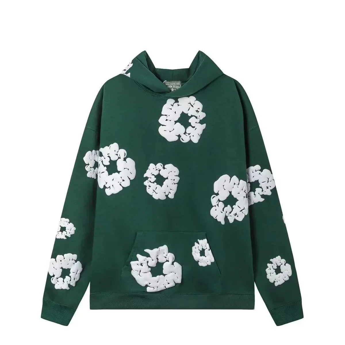 Other Green Cloud Print Hoodie Sweatshirt Green - 1