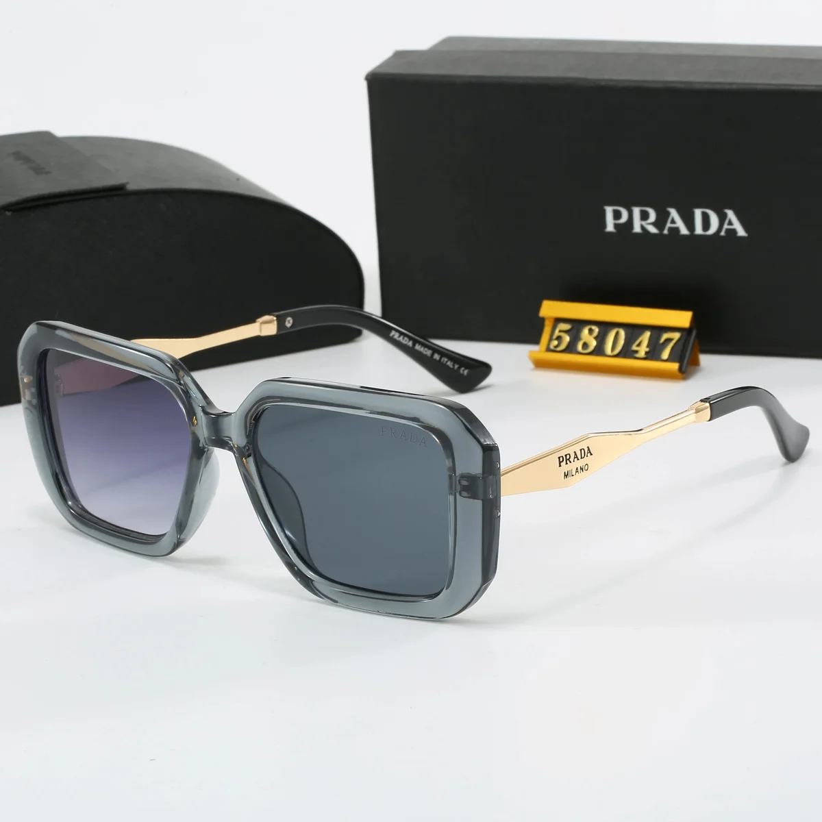 Prada Prada Classic Logo Gradient Grey Sunglasses Grey