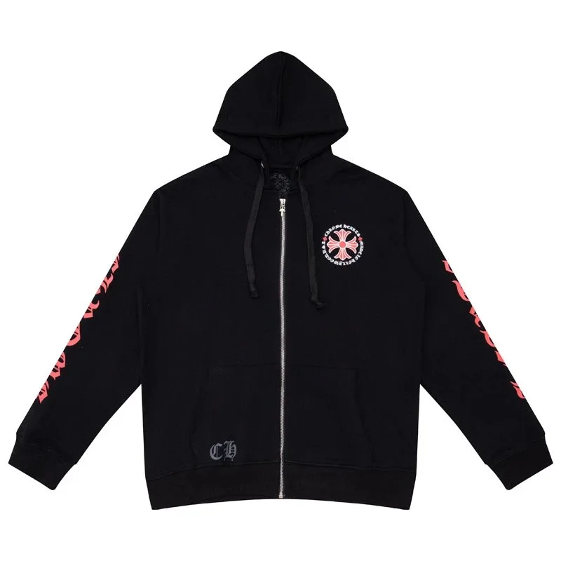 Chrome Hearts Chrome Hearts CH Cross Zip-Up Hoodie Black/Pink Black