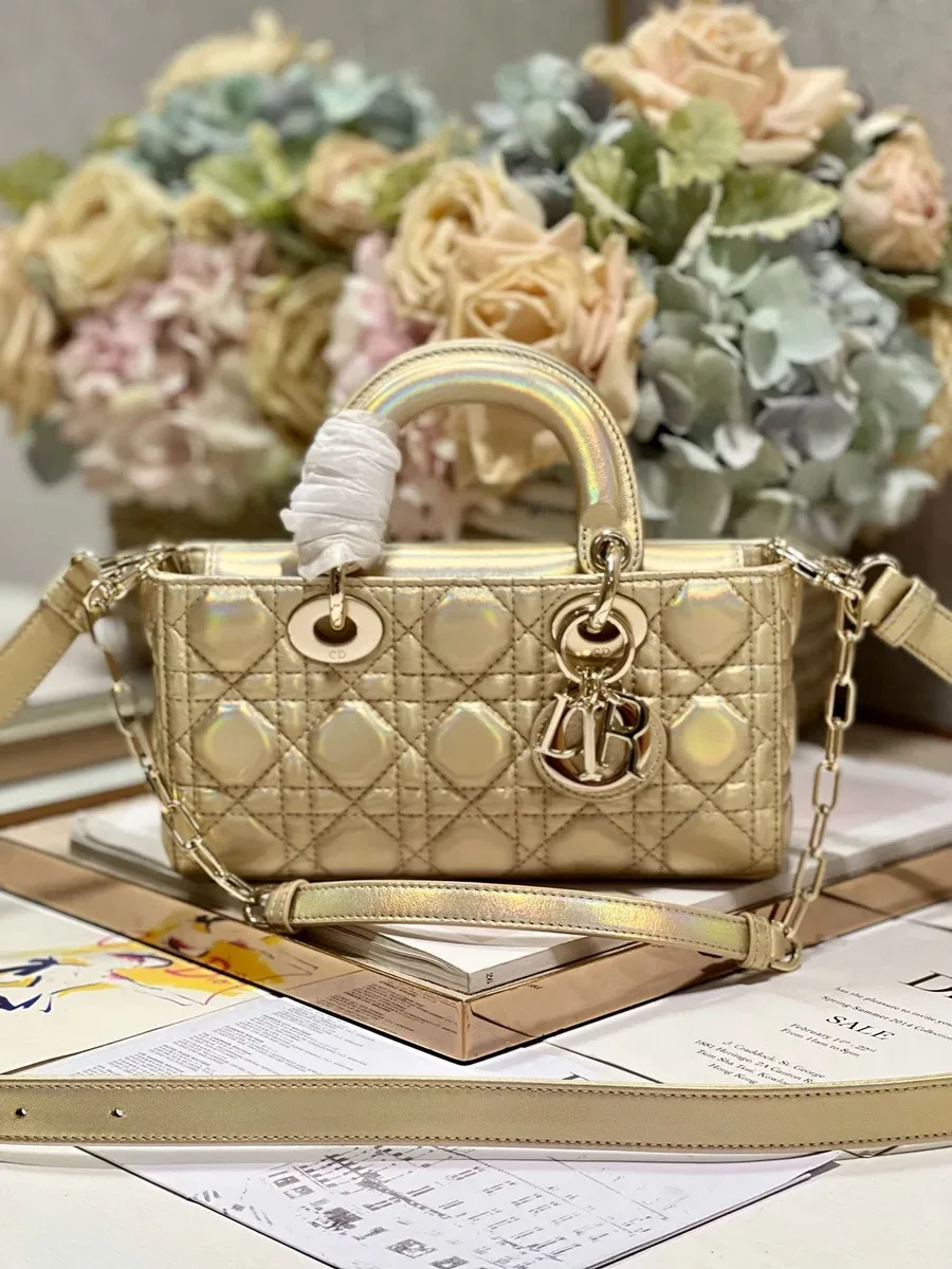 Dior Dior Lady Dior Gold Quilted Tote Bag Gold - 1