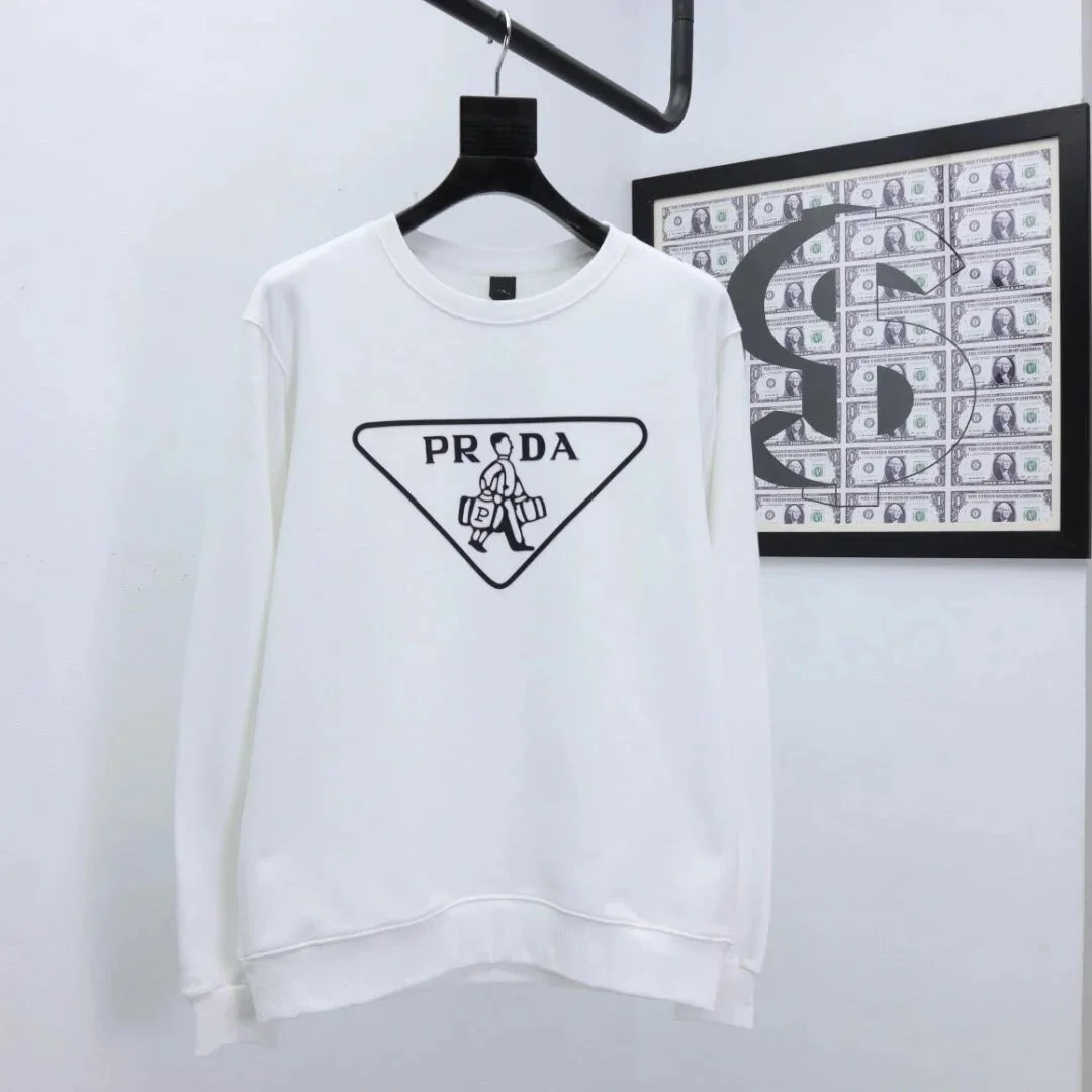 Prada Prada Triangle Logo Crewneck Sweatshirt JAY10 White White