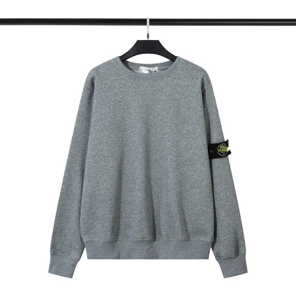 Stone Island Stone Island Heather Grey Fleece Lined Sweatshirt Grey
