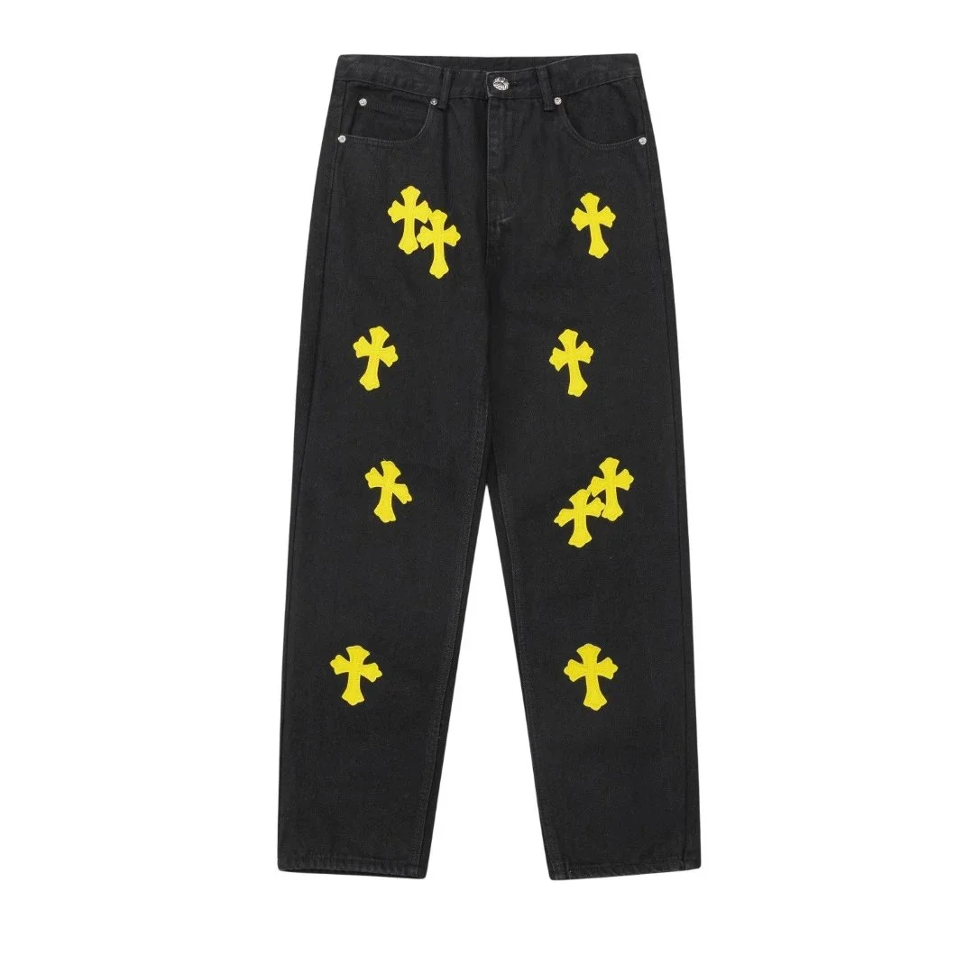 Chrome Hearts Chrome Hearts Cross Denim Jeans Black/Yellow Black - 1