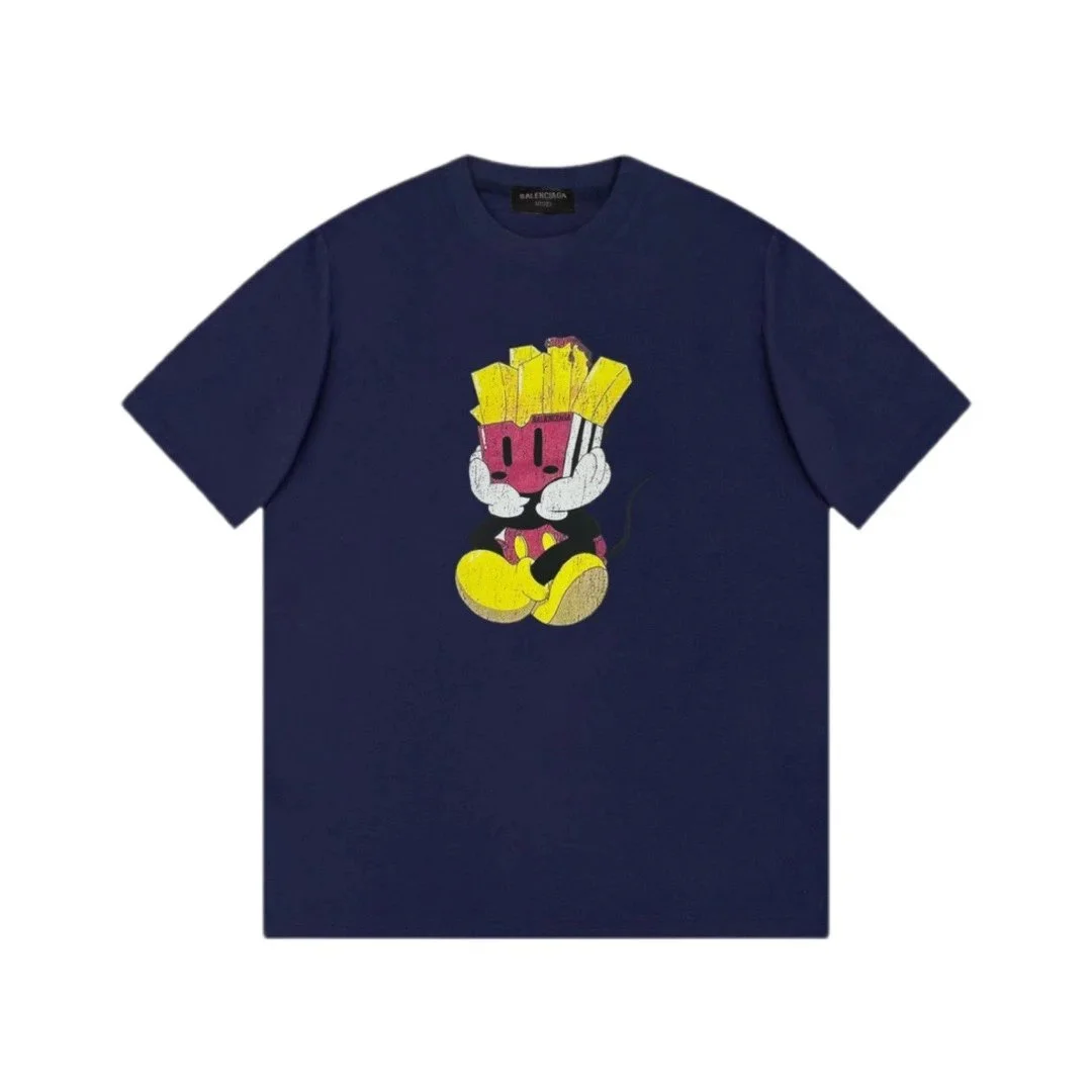 Balenciaga Balenciaga Mickey French Fries T-Shirt Navy Navy - 1
