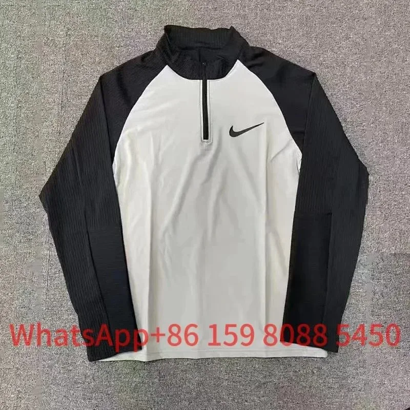 Nike Nike Dri-FIT White/Black Ribbed Half-Zip Top White