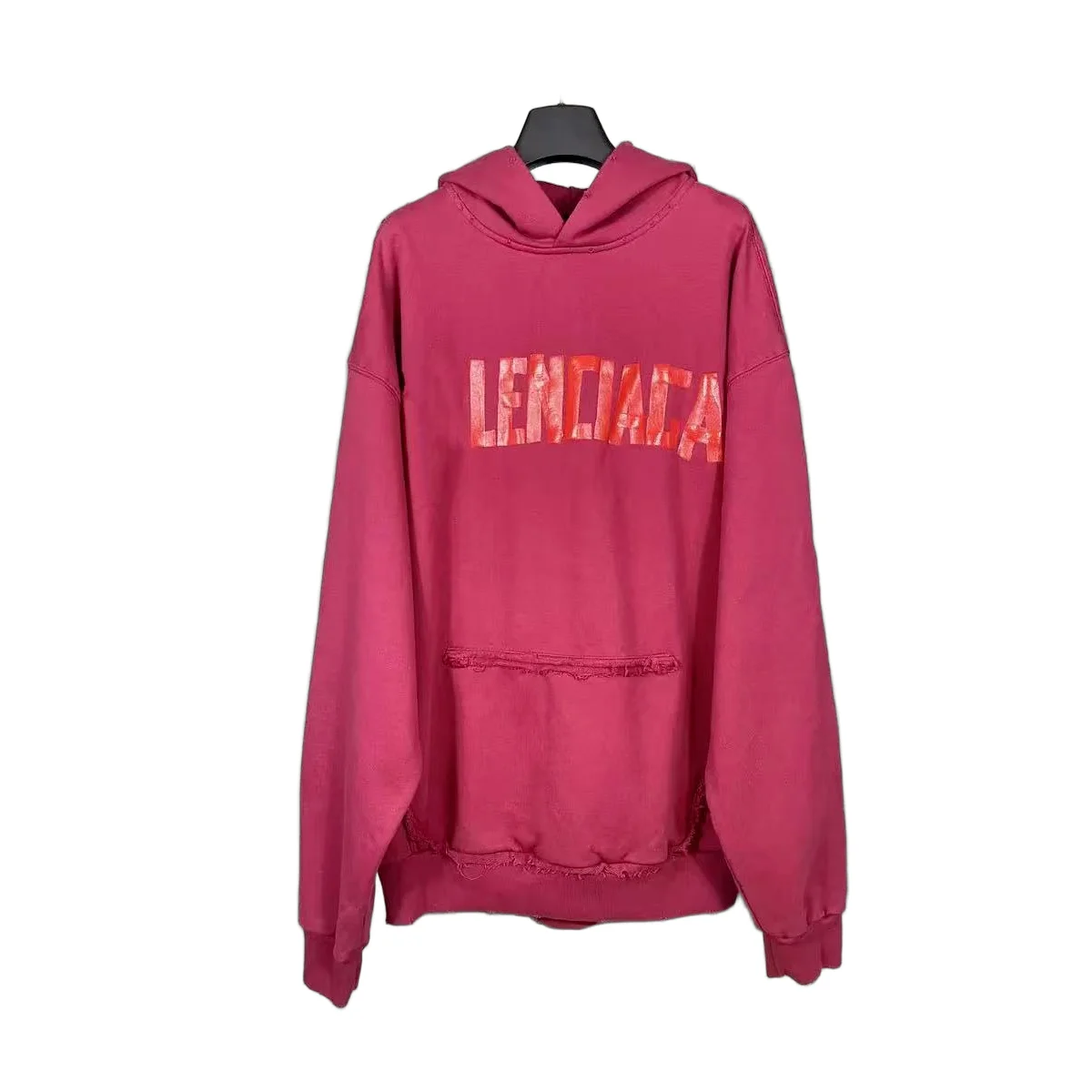 Other Oversized Rose Pink Distressed Logo Hoodie Pink - 1