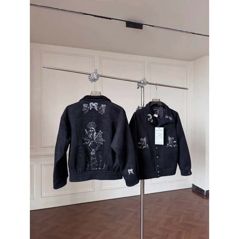 Needles Needles White Embroidered Denim Jacket Black Black